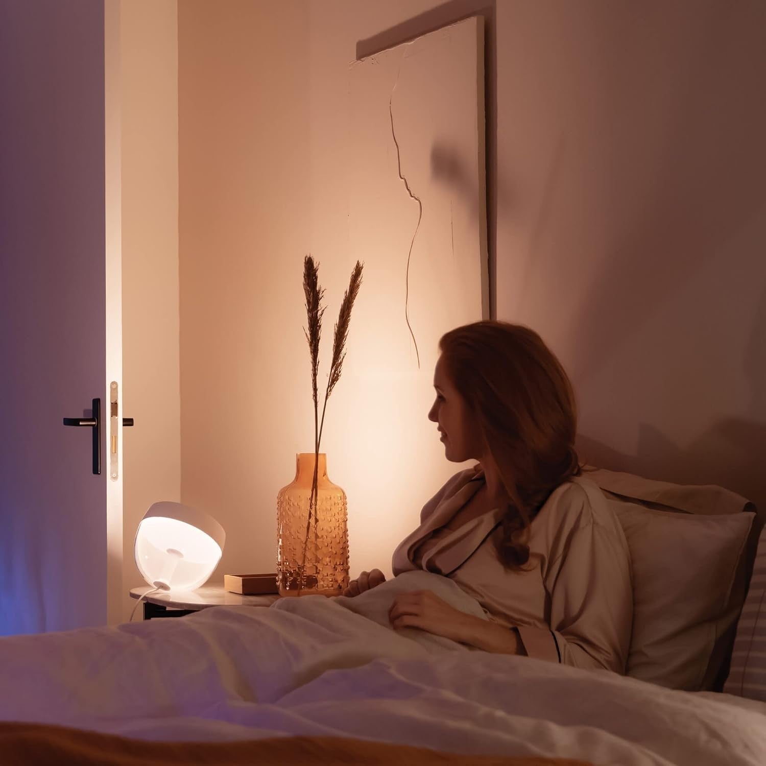 Smart Color Ambiance Table Lamp with Alexa & Bluetooth, Gold Finish