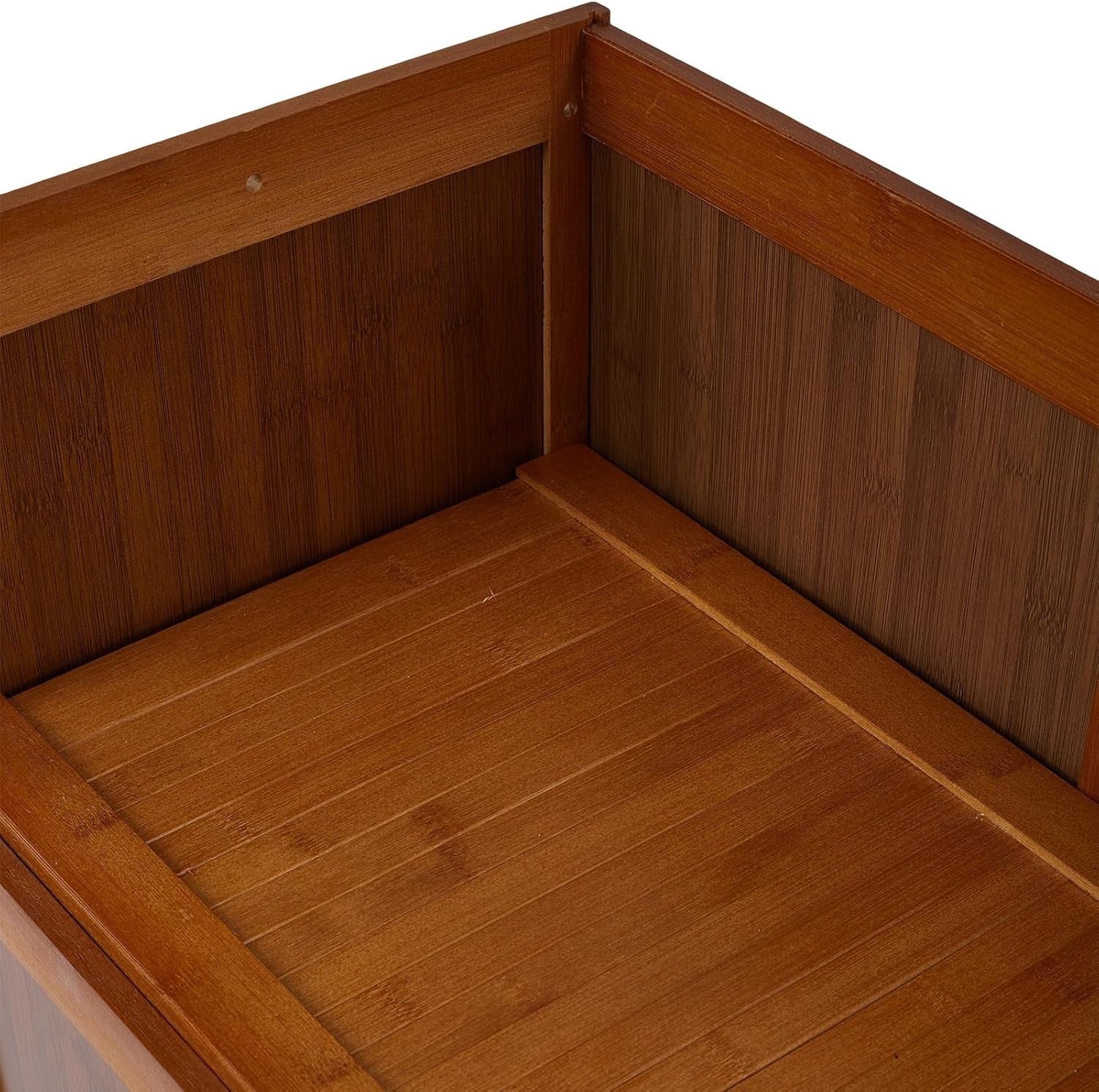 5-Tier Bamboo Shoe Cabinet with Pull-Down Doors, 117x33x85 cm Brown