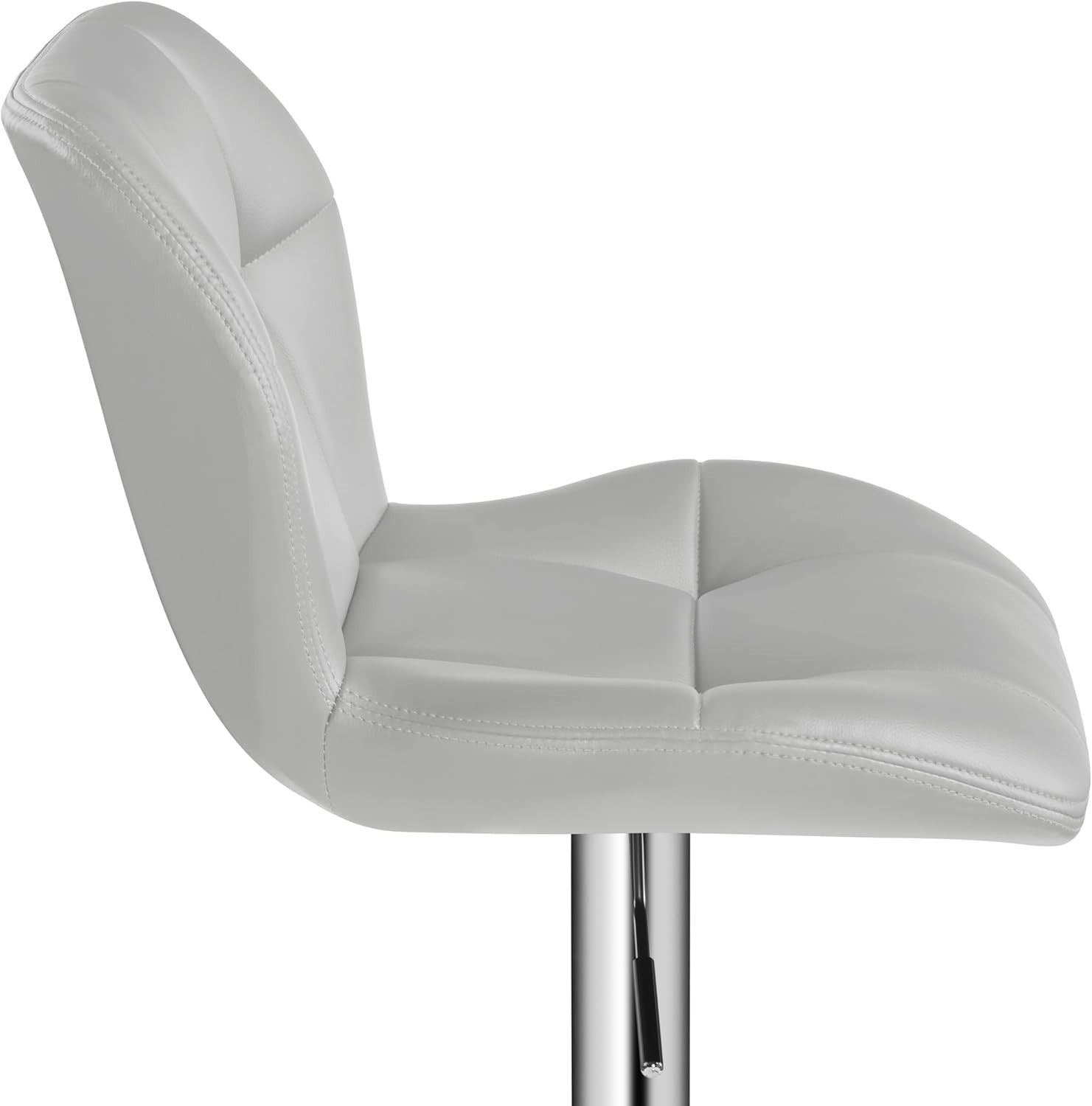 Adjustable Swivel Bar Stools Set of 2 Light Grey PU Counter Chairs
