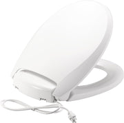 Round Toilet Seat White Soft Close LED Night Light Heated Plastic