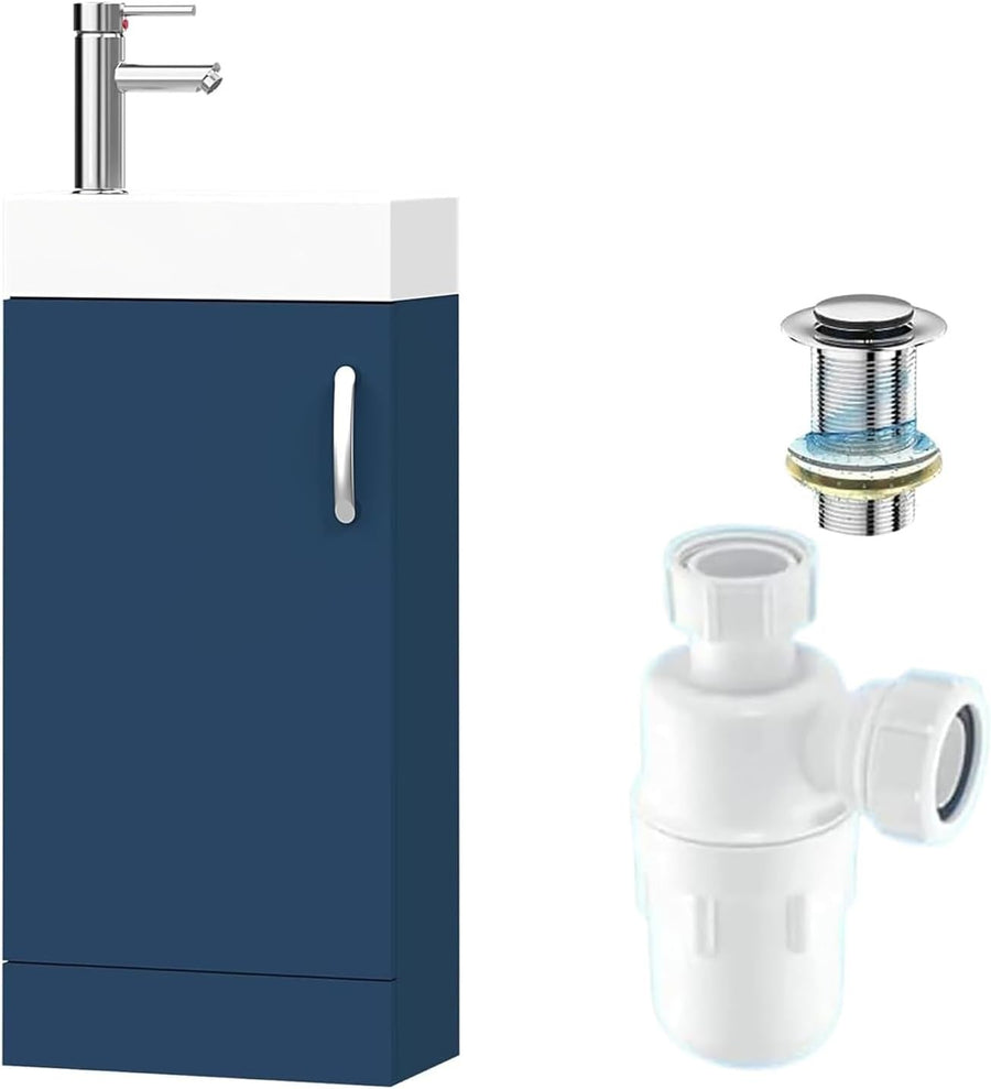 Modern 400mm Bathroom Vanity Unit  Basin Blue Floor Standing Sink Cabinet