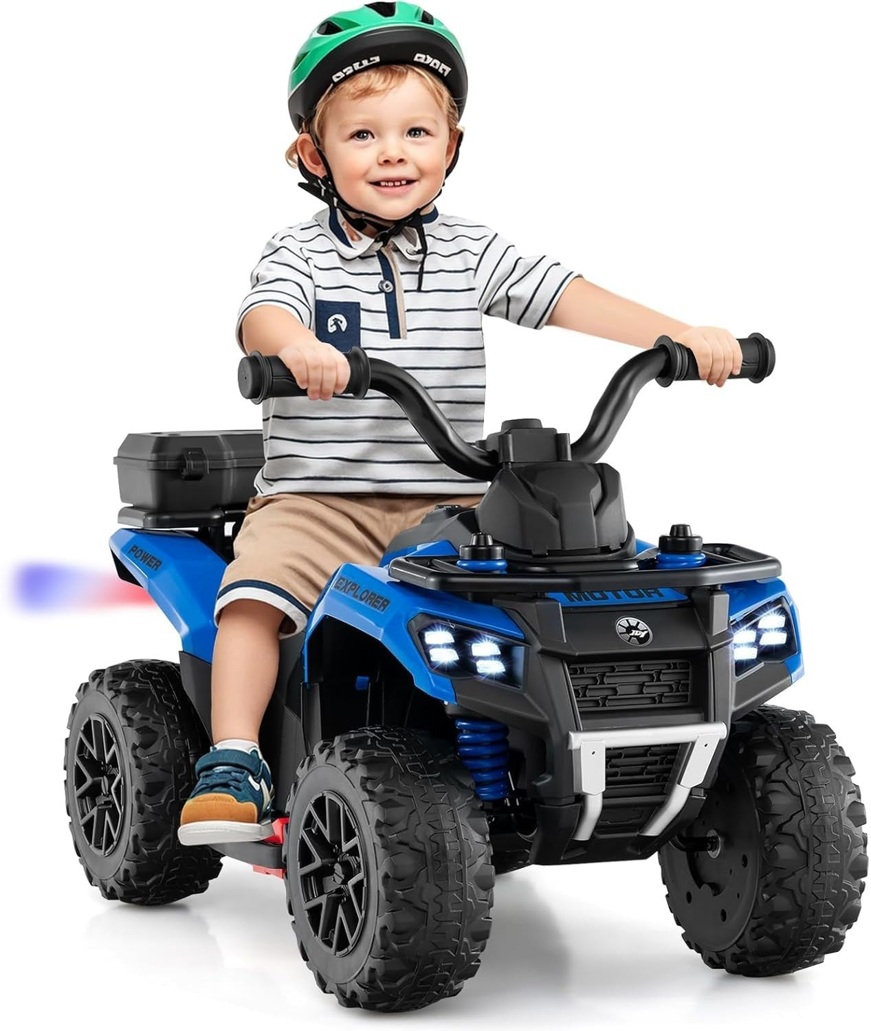 Kids Electric Quad Bike 6V Ride On ATV LED Lights Music Blue 20kg