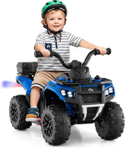 Kids Electric Quad Bike 6V Ride On ATV LED Lights Music Blue 20kg