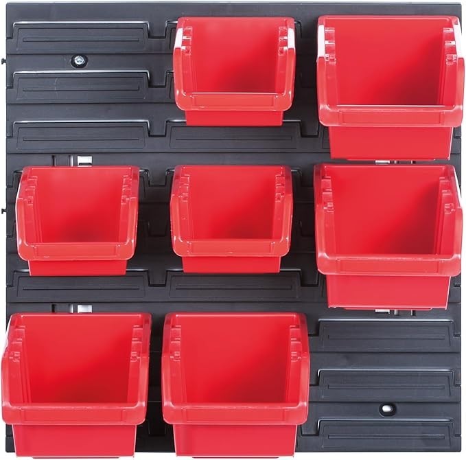 Garage Wall Peg Board Storage Bins Workshop Tool Organizer Rack