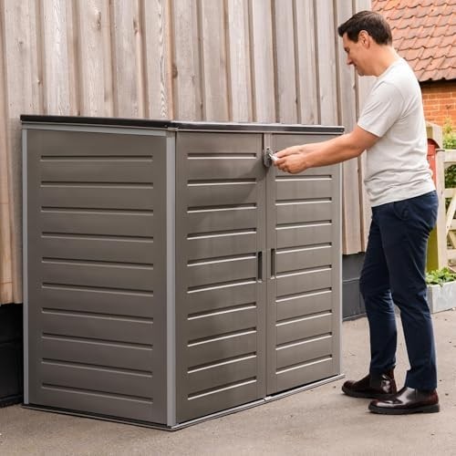 1170L XL Outdoor Storage Box Lockable Plastic Garden Shed Cabinet