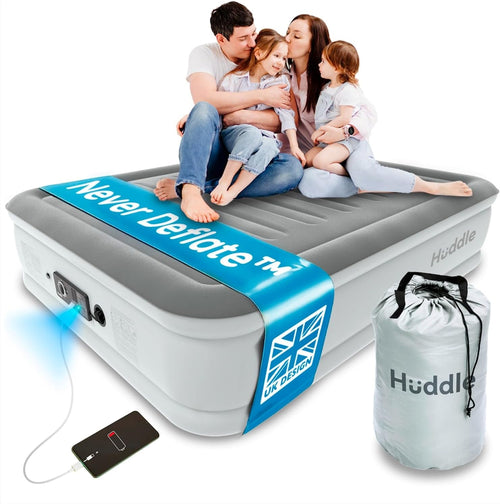 King Inflatable Air Bed Built-In Electric Pump Raised Luxury Guest Mattress