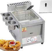 Tabletop Gas Deep Fryer 8L Stainless Steel Commercial Single Basket