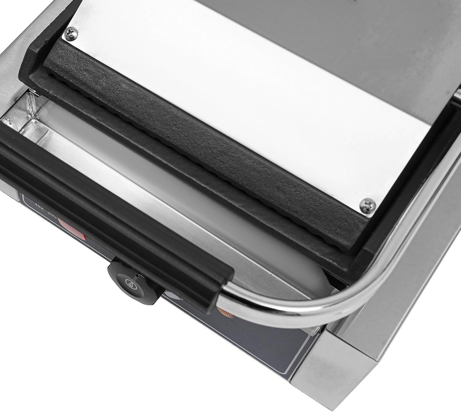 Commercial Panini Press Grill 1800W Adjustable Temp Double-Sided Plates