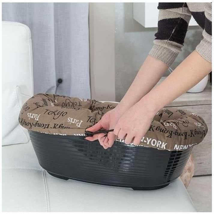Plastic Dog Cat Sofa Bed w Washable Padded Cushion Non Slip Base