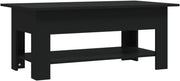 Modern Black Coffee Table with Storage Shelf – Stylish & Space-Saving Design