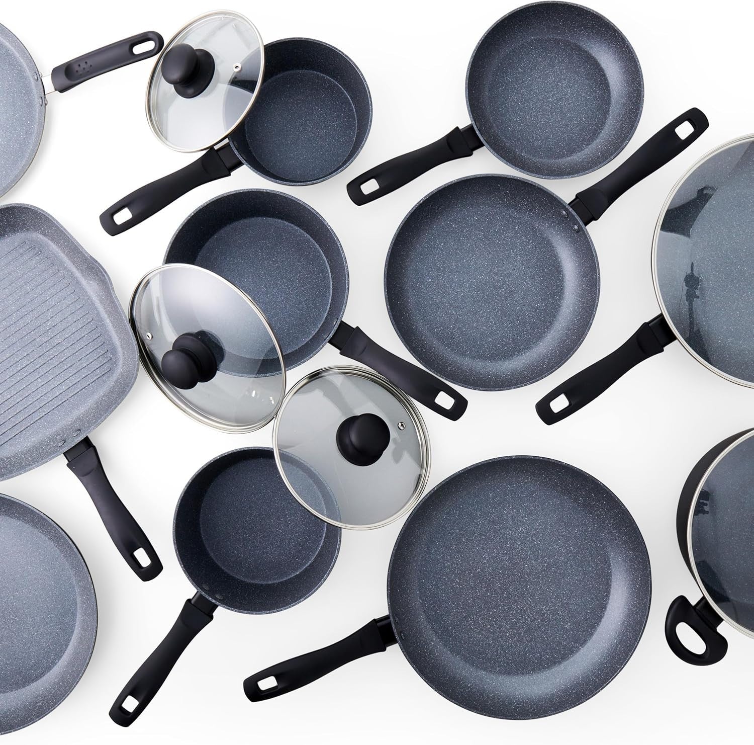 25cm Russell Hobbs Metallic Marble Pancake Pan Non-Stick Crepe Skillet