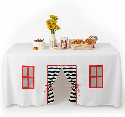 Kids Table Fort Tent Cover Indoor Outdoor Playhouse Tablecloth Large