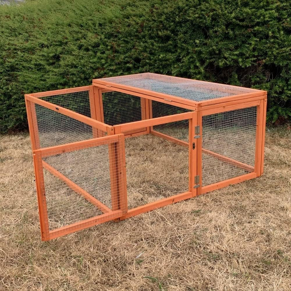 48in Rabbit Run Outdoor Wooden Exercise Pen Secure Top Access
