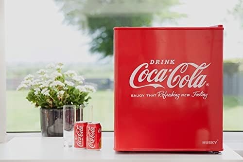 43L Red Coca-Cola Mini Fridge Tabletop Cooler Drinks Storage Compact