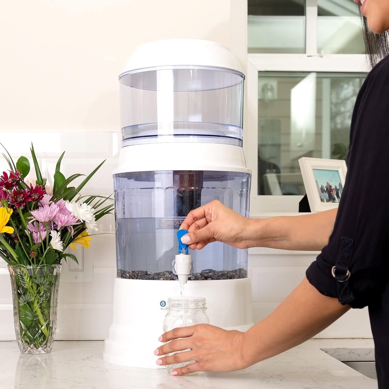 Gravity Water Filter System Alkaline Countertop Dispenser Fluoride Removal