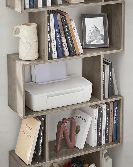 6 Tier Greige Bookcase Room Divider Modern Cube Display Shelf 24×70×191cm