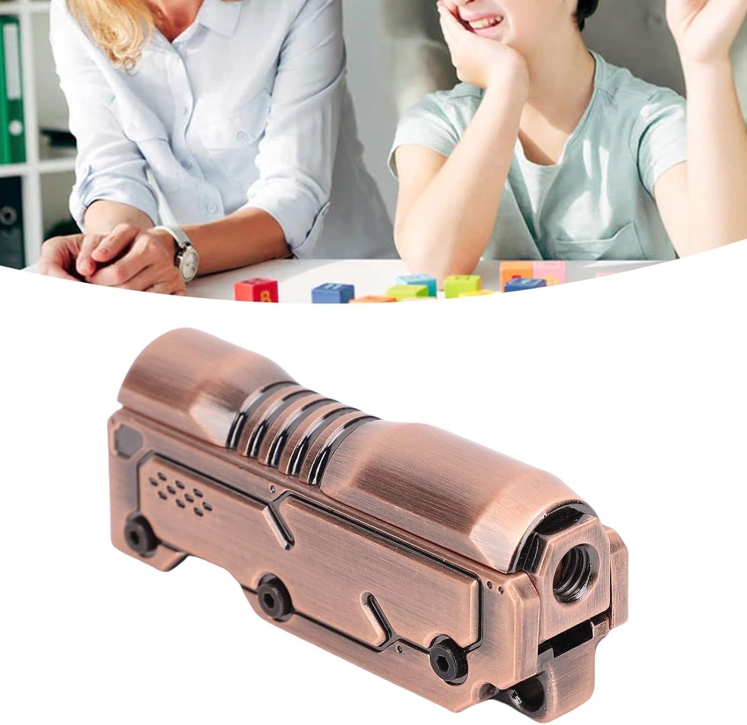 Metal Haptic Fidget Slider Alloy Stress Relief Pocket Desk Toy