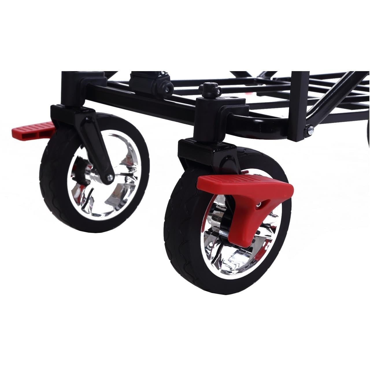 Purple Kids Folding Stroller Wagon Push Pull Cart w/ Canopy & Dual Brakes