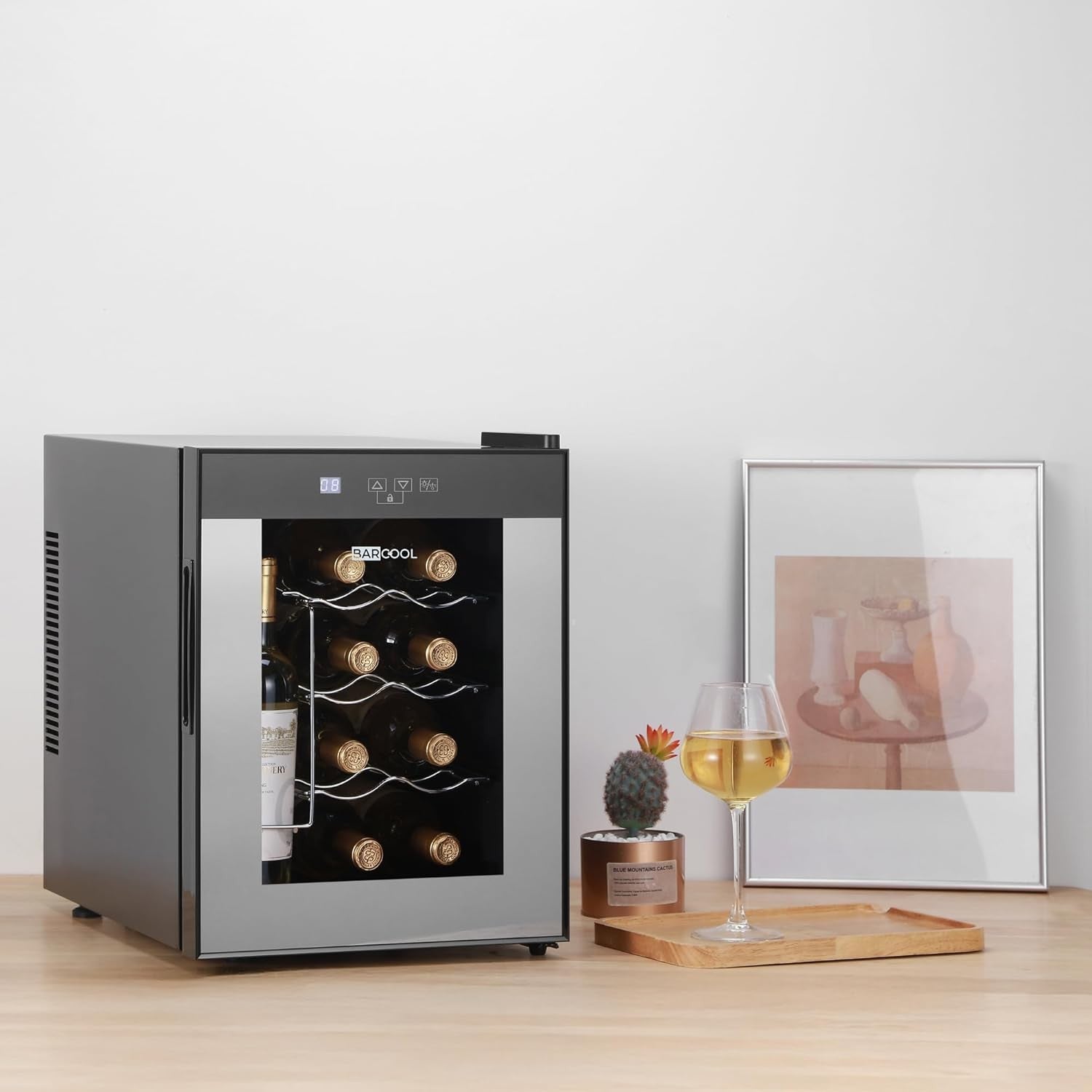 12 Bottle Wine Fridge Cooler Digital Display Glass Door Quiet Countertop