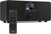 DAB Digital Radio Bluetooth 50W Stereo Dual Alarm Remote Compact Black