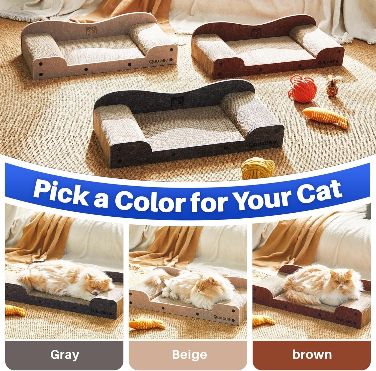 Large Cat Scratcher Lounge Bed 66cm Cardboard Scratch Pad Sofa