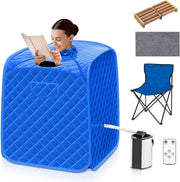 Portable Full Body Steam Sauna Tent Blue – 3L Steamer, Chair & Remote