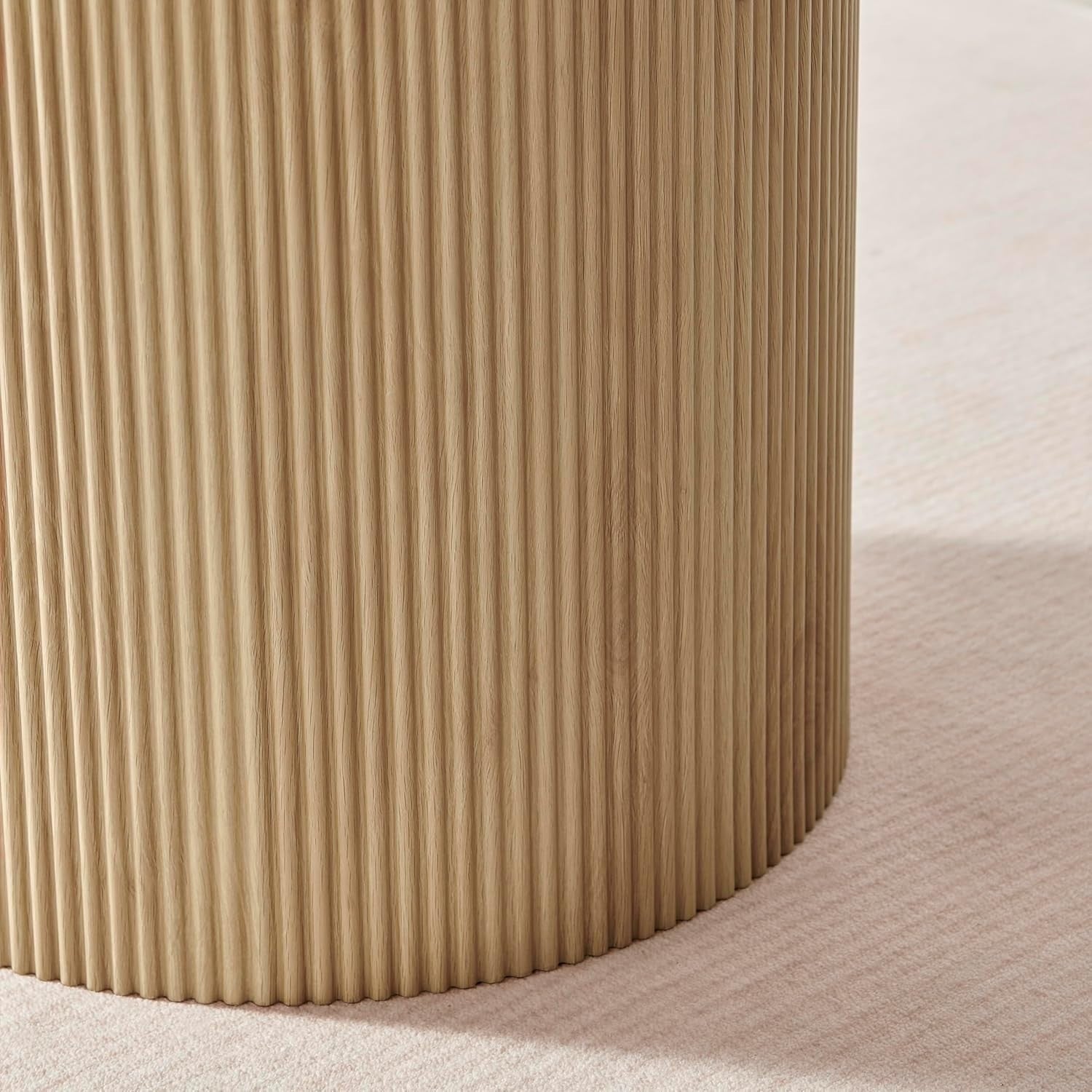 Oak Round Pedestal Dining Table 120cm 4-6 Seat Modern Scandi Japandi