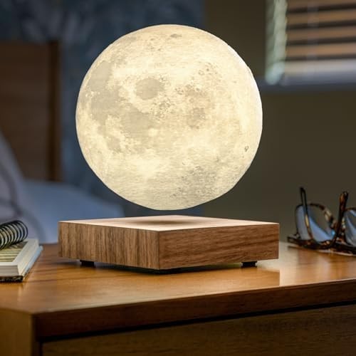 Unfinished Walnut Wood Magnetic Levitating Moon Lamp LED Light