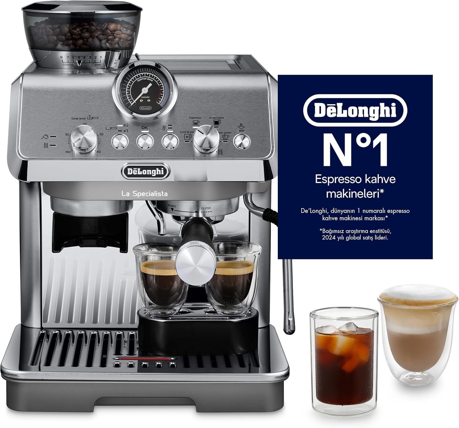 Premium 1.5L Espresso Machine | Barista Kit | Milk Frother | 1450W Bean-to-Cup