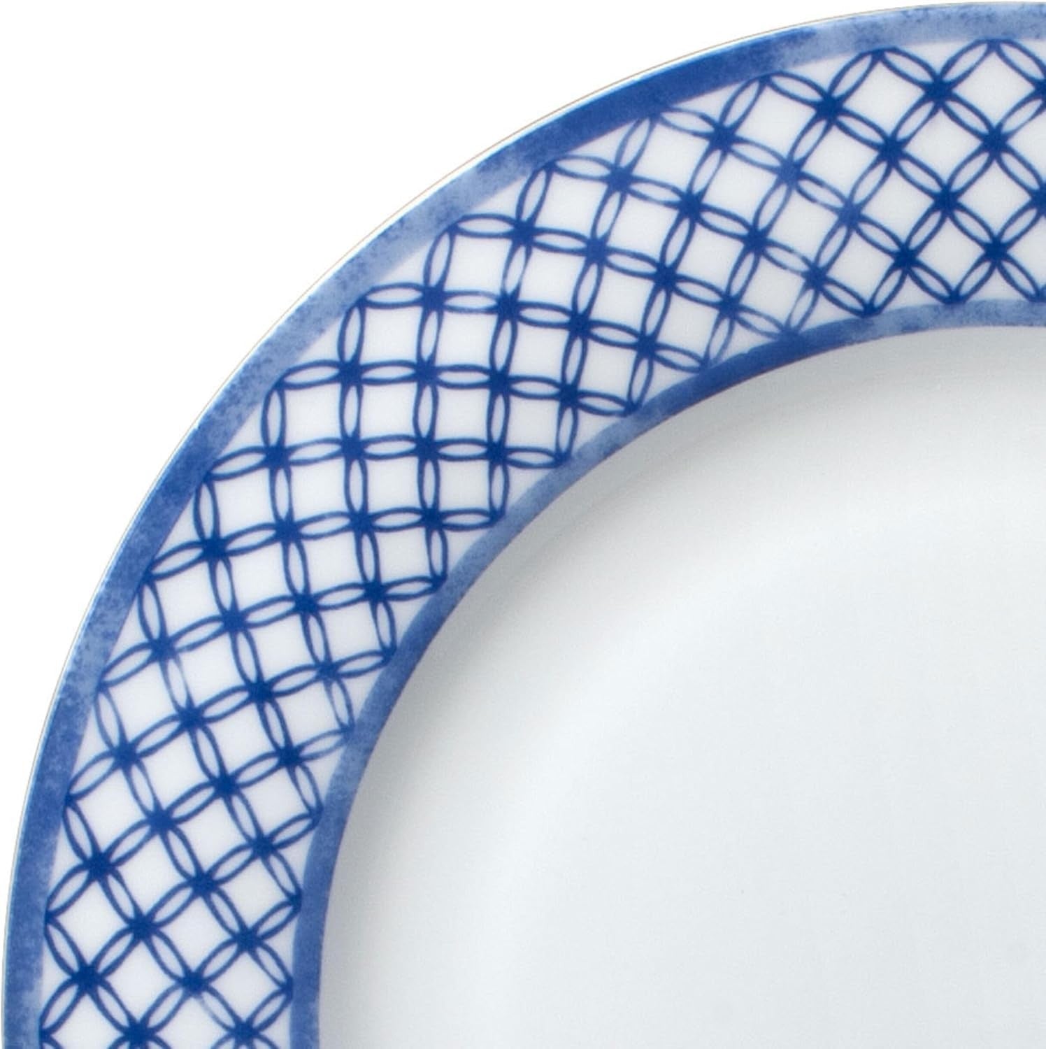 16pc Bone China Dinnerware Set Blue White Plates Bowls Mugs Chip Resistant