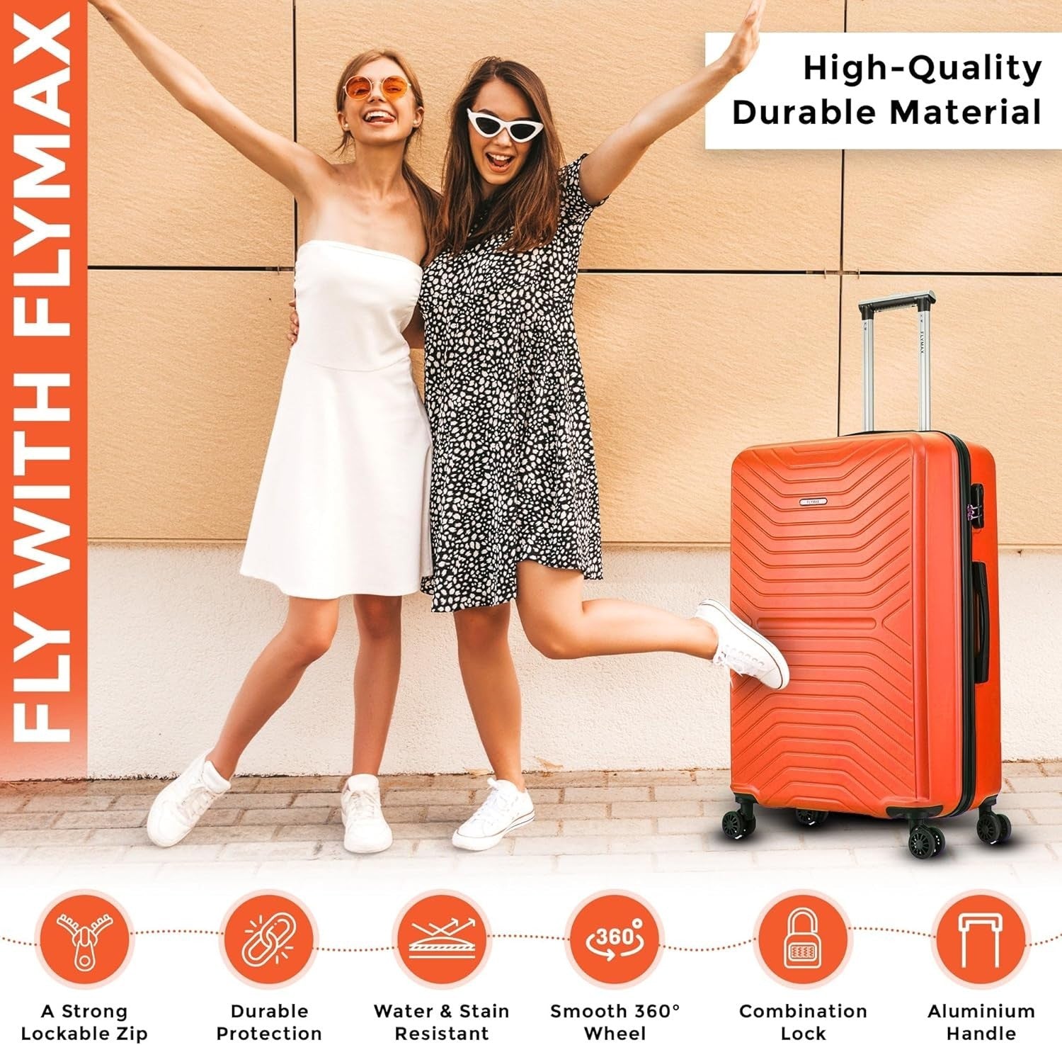 24'' Medium ABS Check In Suitcase Lightweight 4 Wheel Spinner 3 Digit Lock