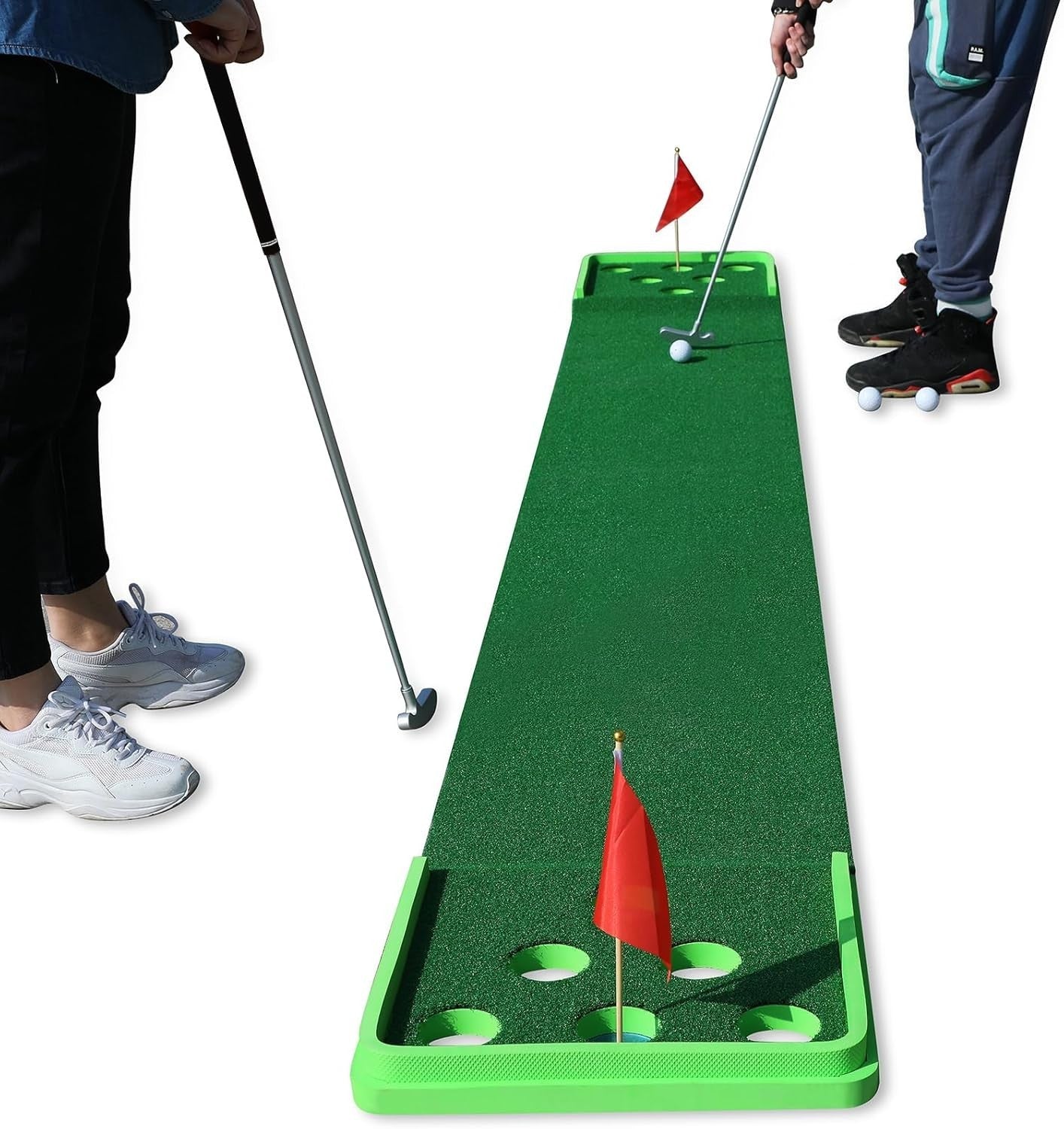 Indoor Putting Green Golf Game Mat Set Practice Training Home Office