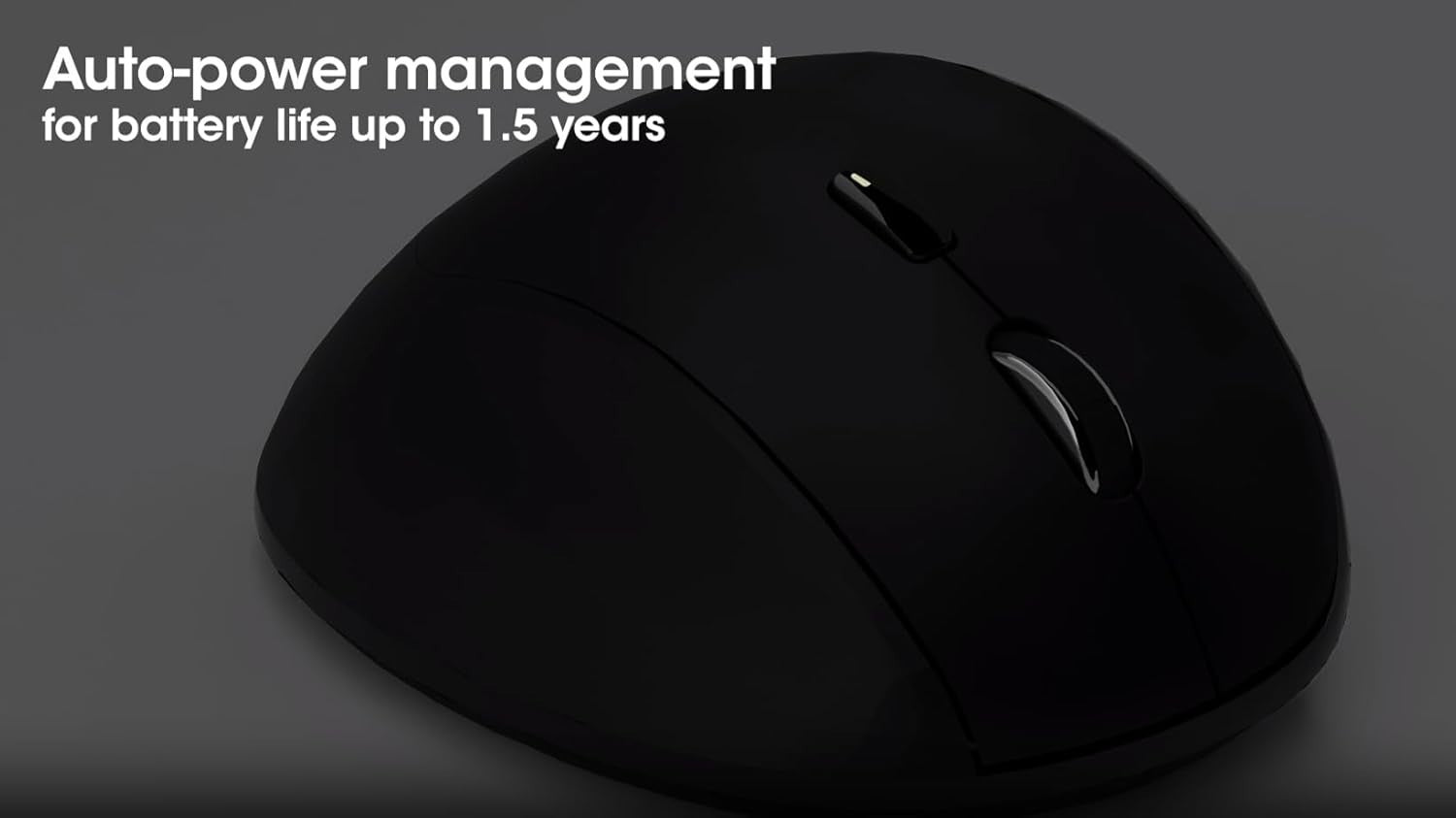 Ergonomic Wireless Mouse USB-C & USB-A Receiver 1600 DPI Black