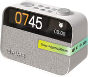 White Bluetooth Alarm Clock DAB FM Radio White Noise Wake Light Bedside