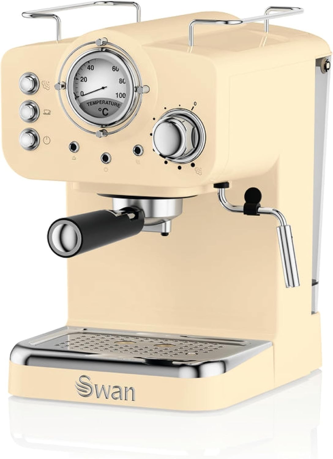 Retro Espresso Coffee Machine 1.2L Milk Frother 1100W Barista Coffee Maker