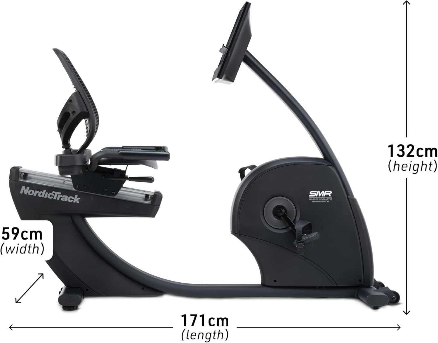 Recumbent Exercise Bike Magnetic 26 Level LCD Bluetooth Adjustable Seat Home