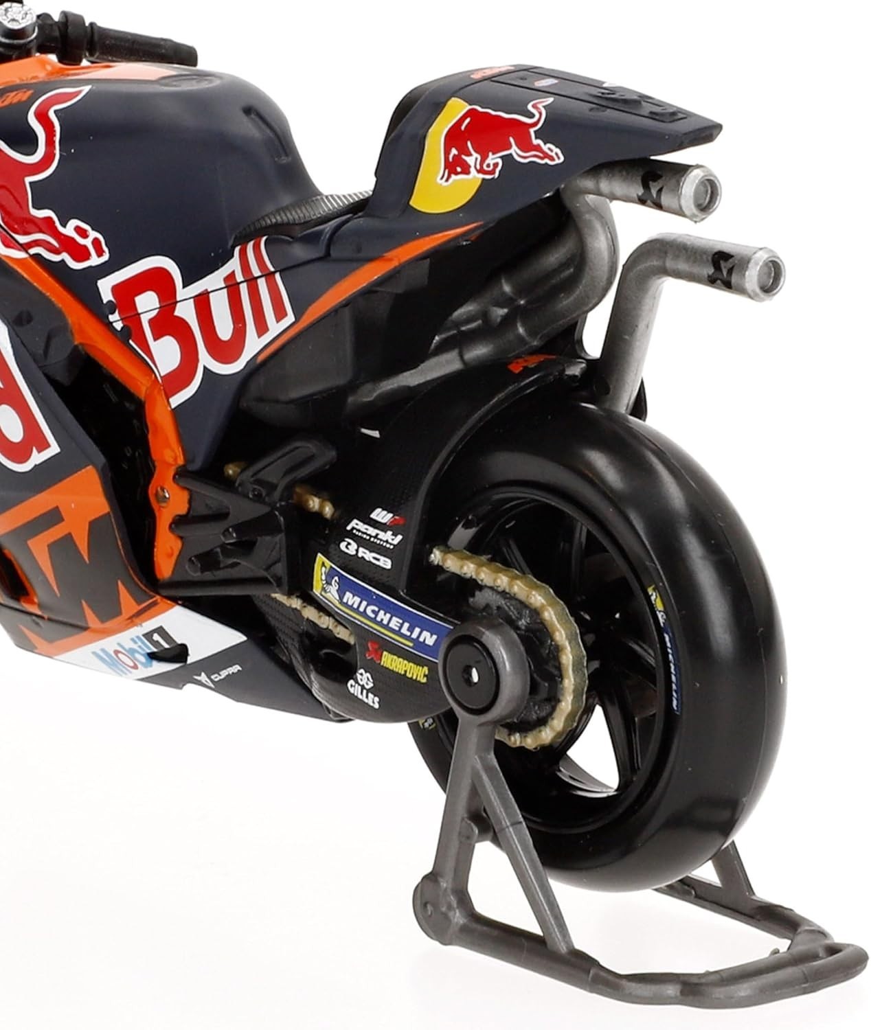 Detailed Die-Cast Red Bull Replica Motorbike Model with Display Stand