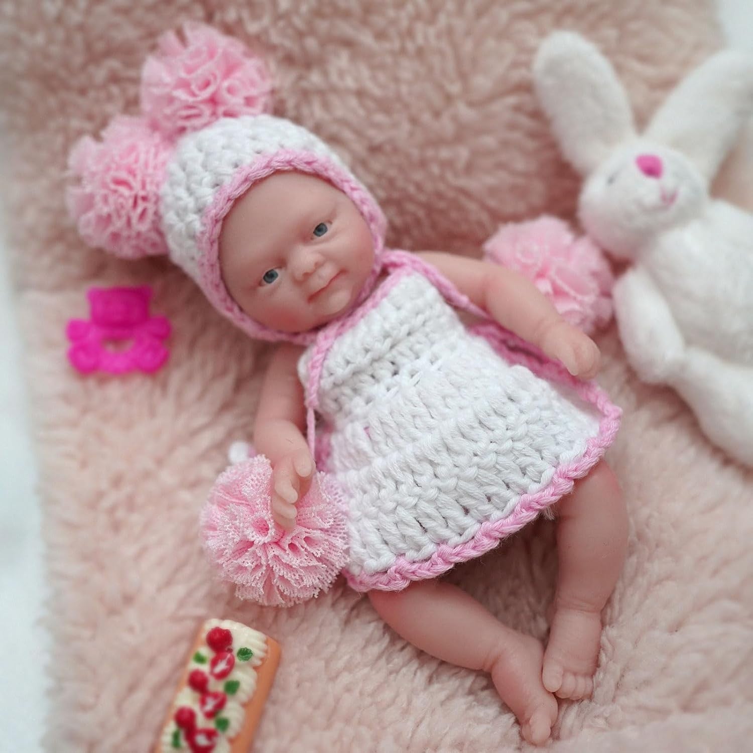 4.5 Inch Micro Preemie Reborn Baby Doll Full Silicone Realistic Girl