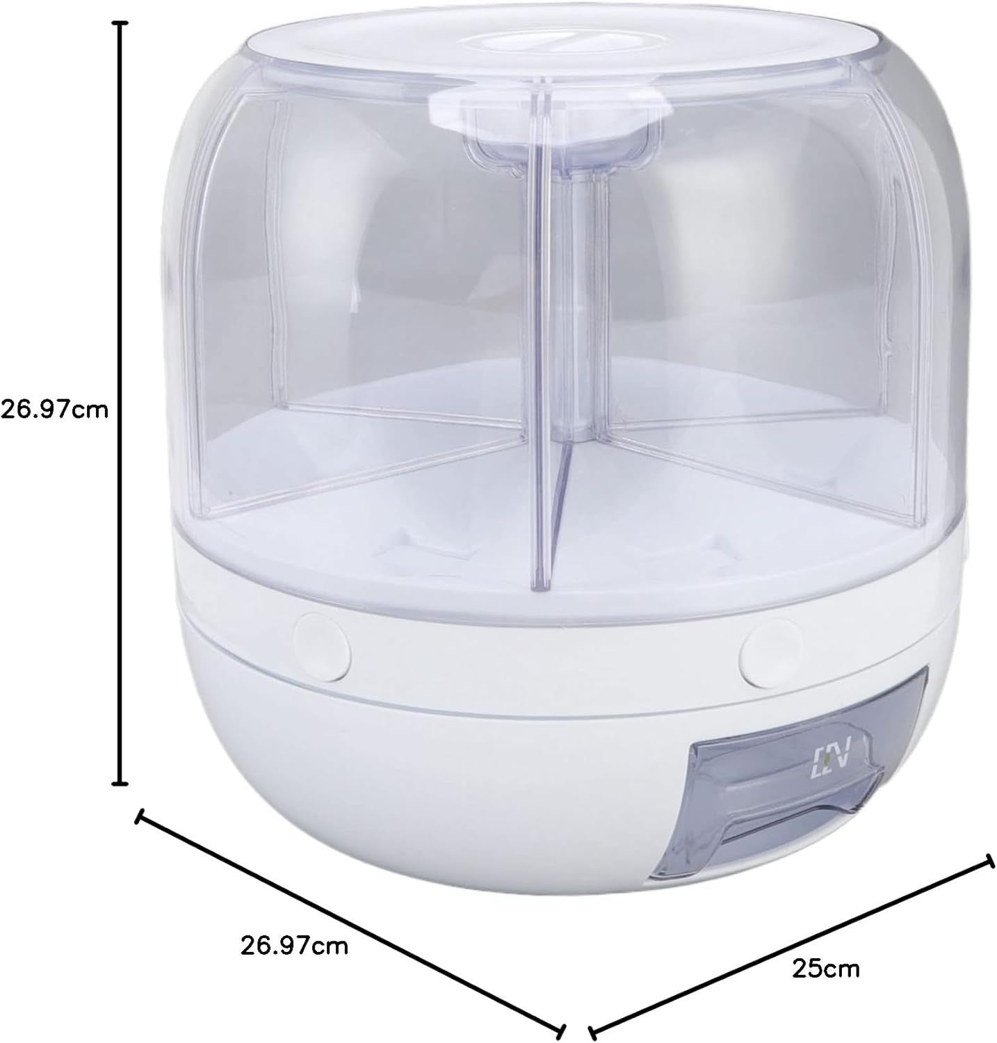 6 Grid Rotating Grain Dispenser 5KG Rice Storage Container PP Bin