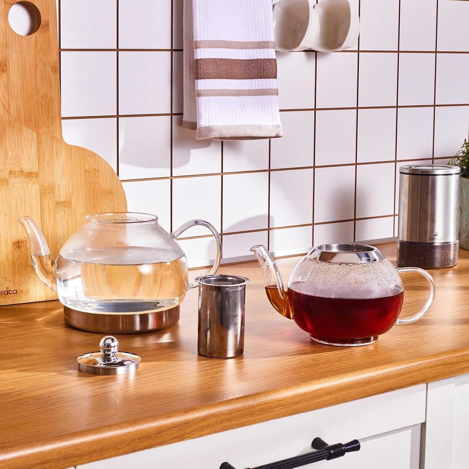 Glass Teapot Set 3L Turkish Tea Maker with Infuser Borosilicate Tea Pot