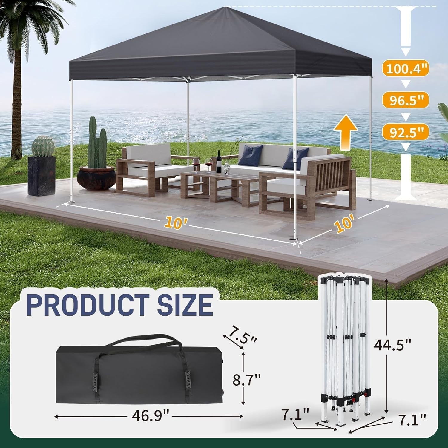 3x3M Pop Up Gazebo With Sides Mosquito Net Waterproof Garden Party Tent