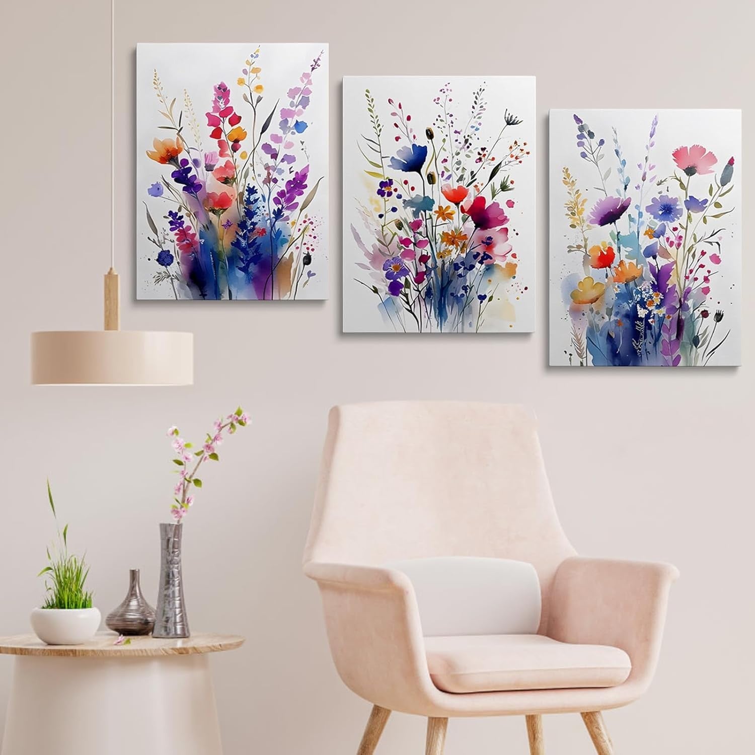 Floral Canvas Wall Art 12x16in Framed Colourful Flower Print