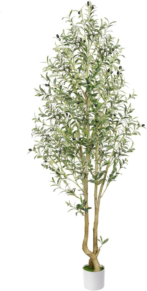 6ft Artificial Olive Tree with Curved Trunk & Pot Lifelike Indoor Outdoor Decor