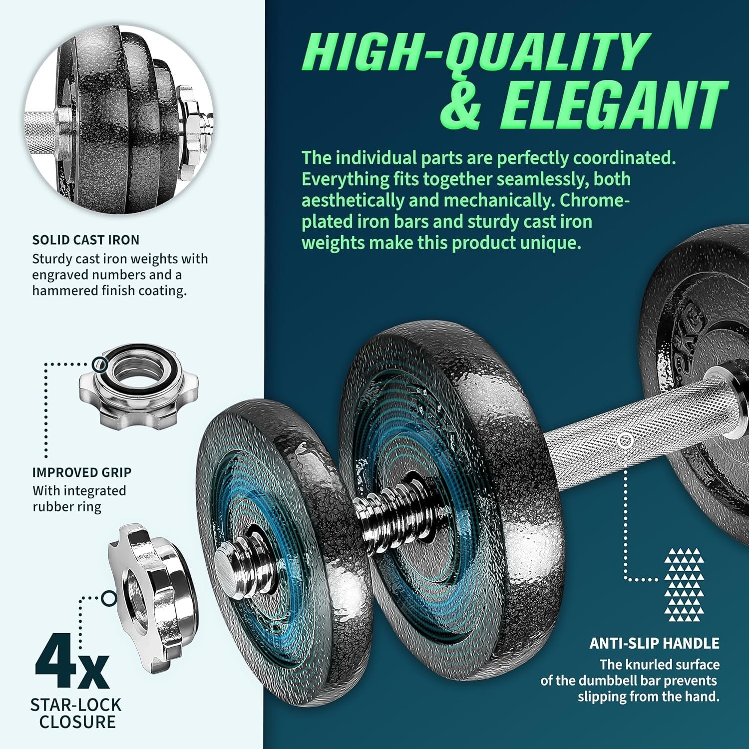 30KG 2-in-1 Free Weight Set Dumbbell Barbell Combo Spinlock Home Gym