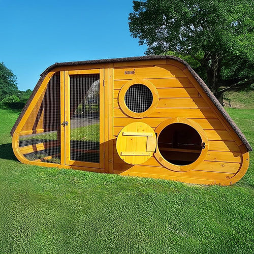 Curved Wooden Chicken Coop Hen House Night Shutter Easy Clean Floor