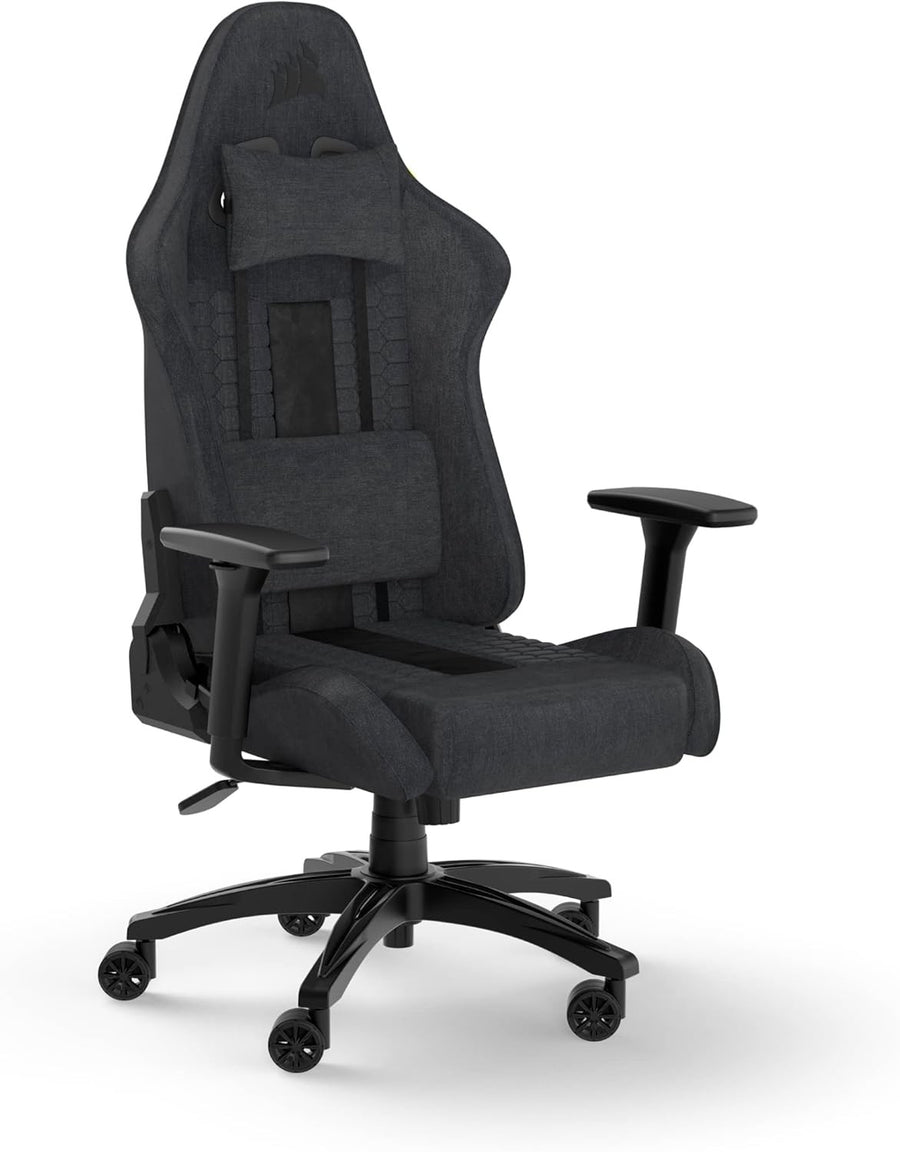 Relaxed Gaming Chair – Fabric Adjustable Seat Grey & Black