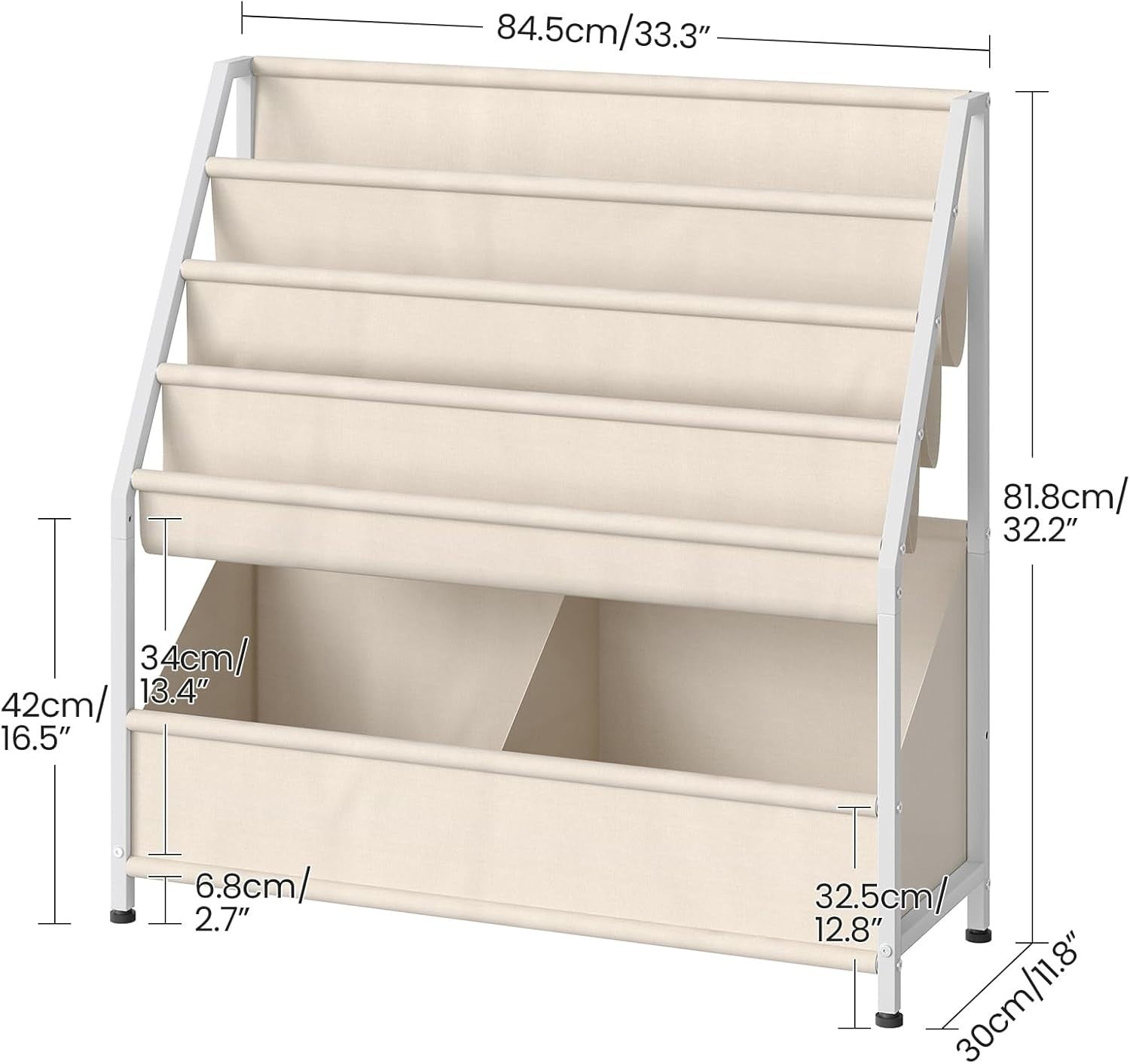4-Tier Kids Bookshelf Toddler Bookcase Large Capacity Toy Storage Shelf