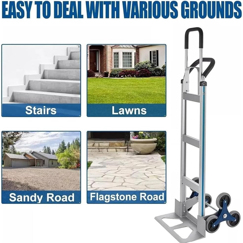 Heavy Duty Stair Climber Hand Truck 150kg Stair 250kg Flat Aluminum