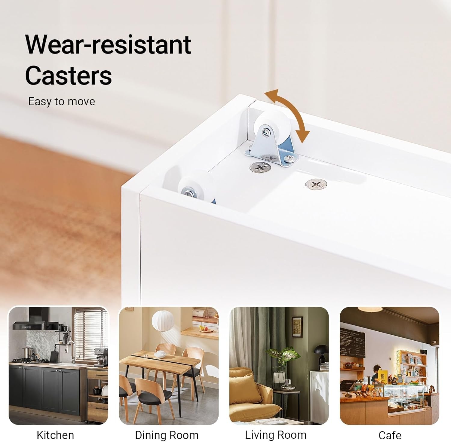 Slim Storage Trolley 15cm Narrow Rolling Cart Kitchen Bathroom 3 Tier