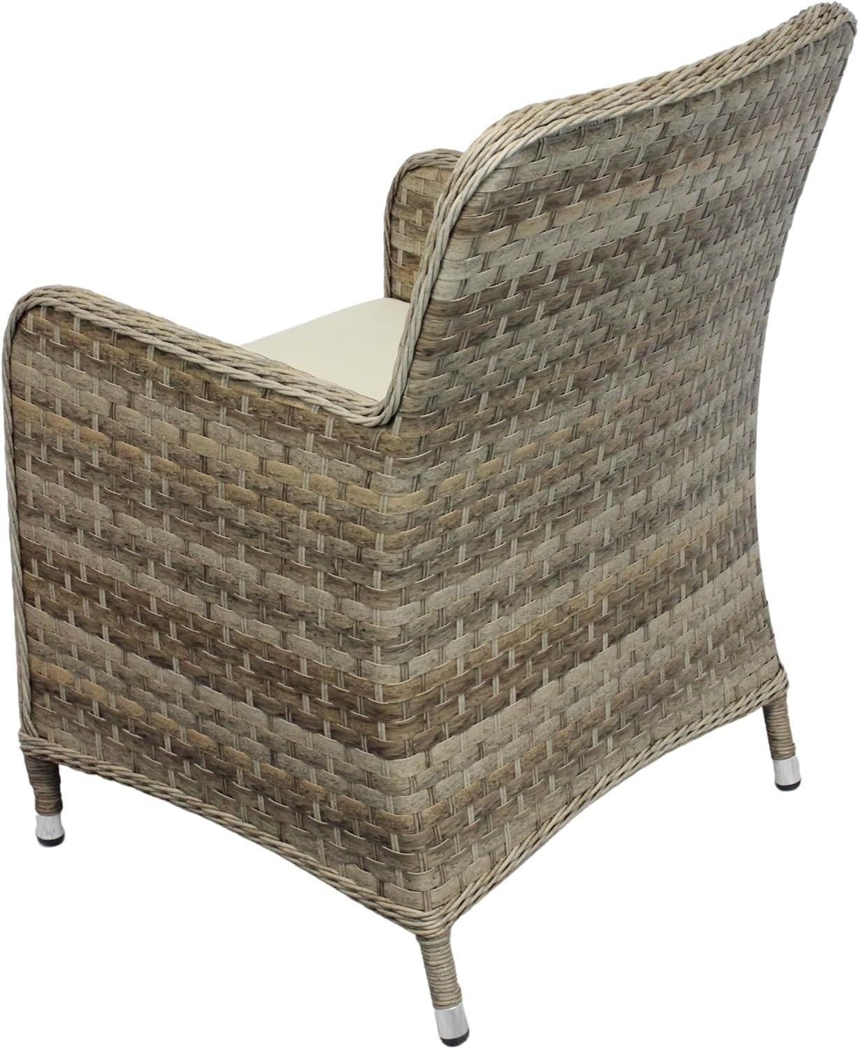 Set of 2 Brown Rattan Tub Armchairs With Cushions Outdoor Garden Patio Seats